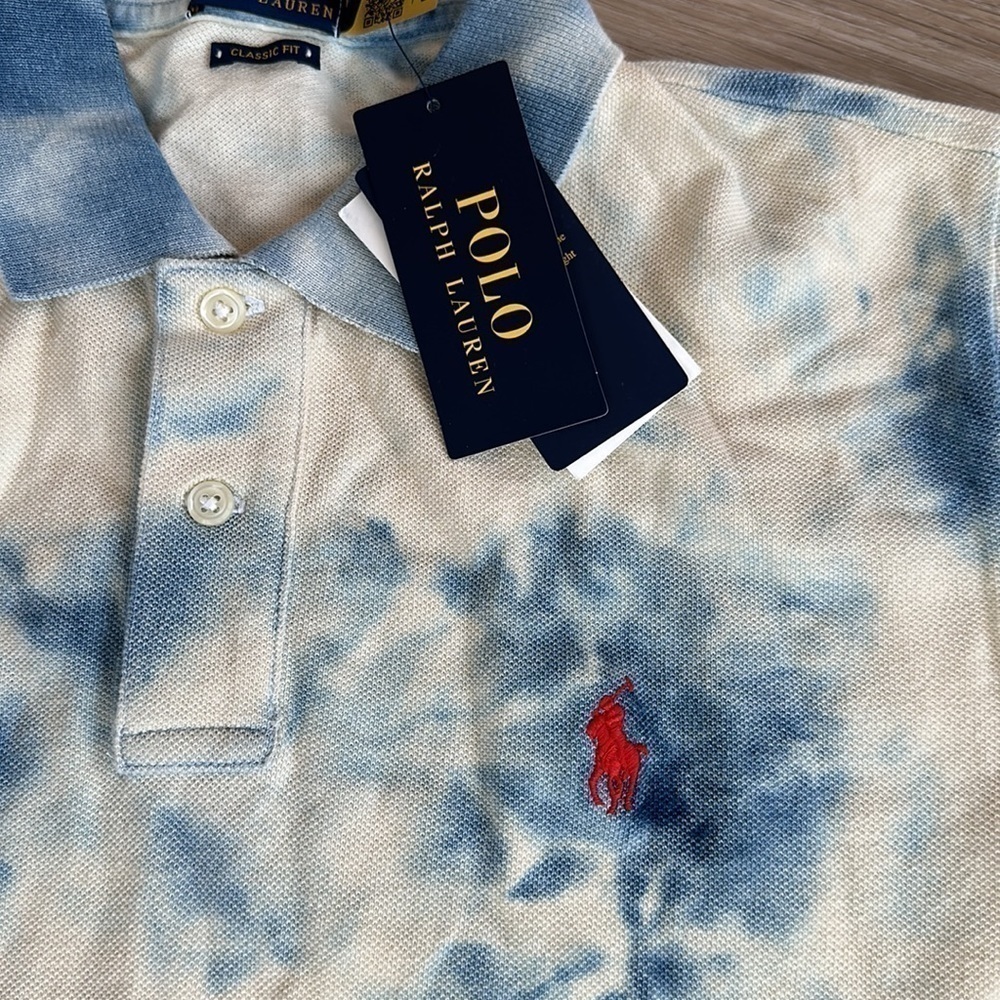 Polo Ralph Lauren Ladies Tie-dye Short-sleeve Polo Shirt, Size Medium - Picture 4 of 6